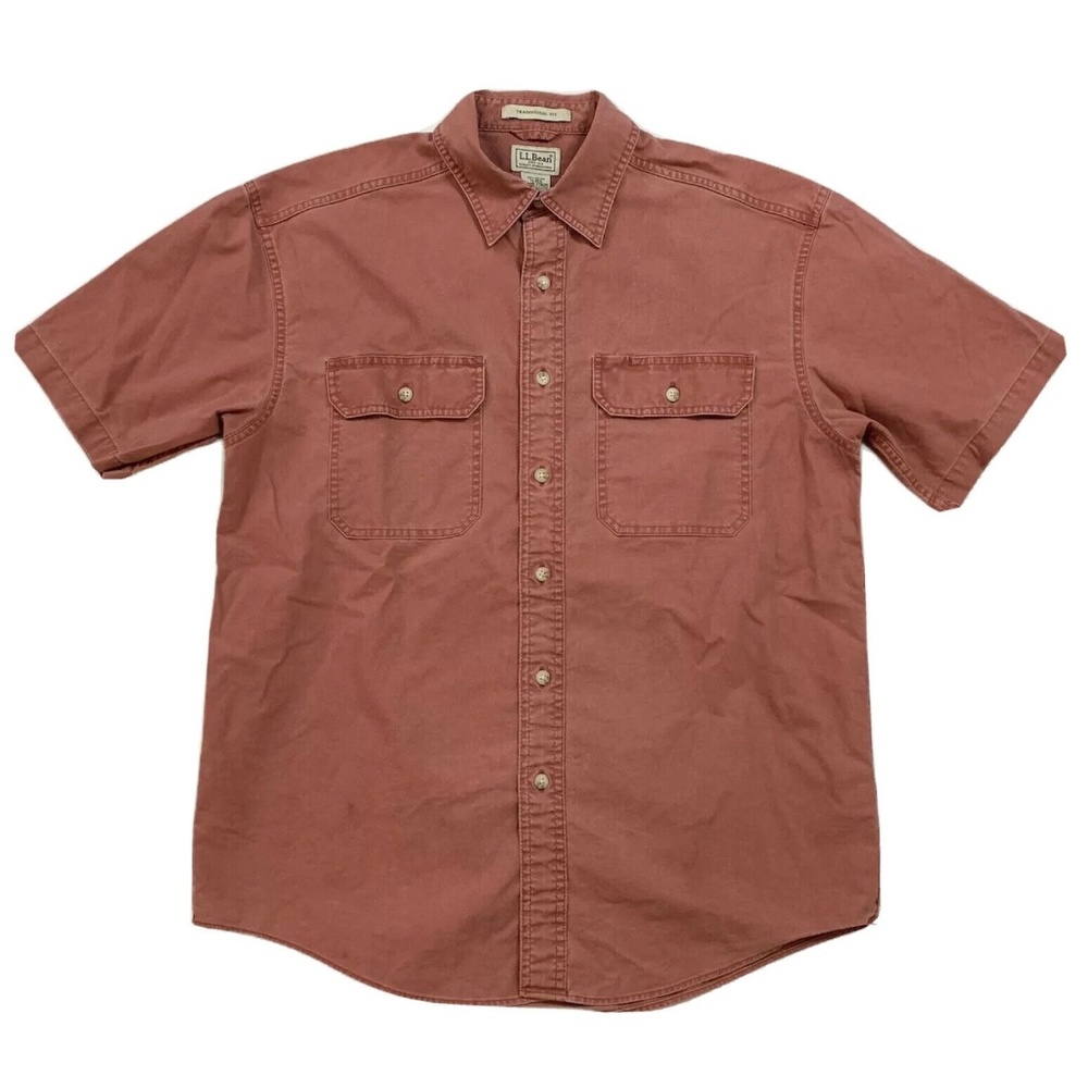 L.L. Bean Short Sleeve Button Up Shirt Traditional